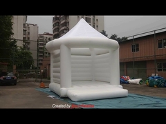 5x4m adults wedding white bouncy castle for wedding with steeple shape top